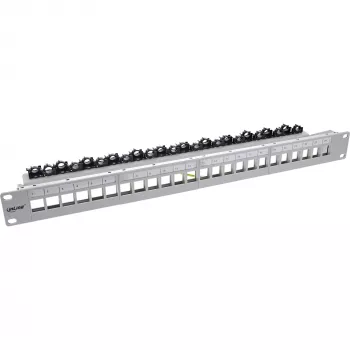 InLine Patchpanel 24-voudig, Keystone-leeg-patchpanel, 19 inch, 1HE, grijs