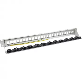 InLine Patchpanel 24-voudig, Keystone-leeg-patchpanel, 19 inch, 1HE, grijs