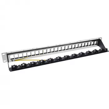 InLine patchpaneel 24-voudig, keystone-leeg patchpaneel, 19 inch, 1U, zwart