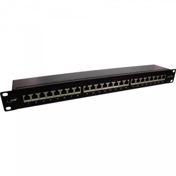 InLine patchpanel 19 inch Cat.6A 24 poorten 1U zwart RAL 9005
