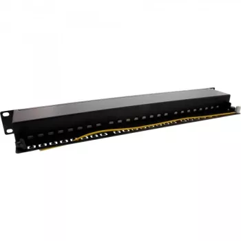 InLine patchpanel 19 inch Cat.6A 24 poorten 1U zwart RAL 9005