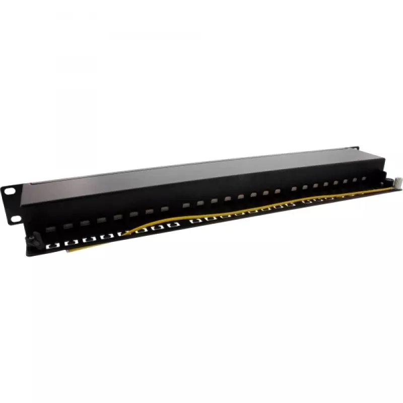 InLine patchpanel 19 inch Cat.6A 24 poorten 1U zwart RAL 9005