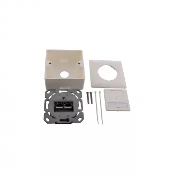 InLine inbouwdoos Cat.6A opbouw 2x RJ45-bus RAL9010 wit
