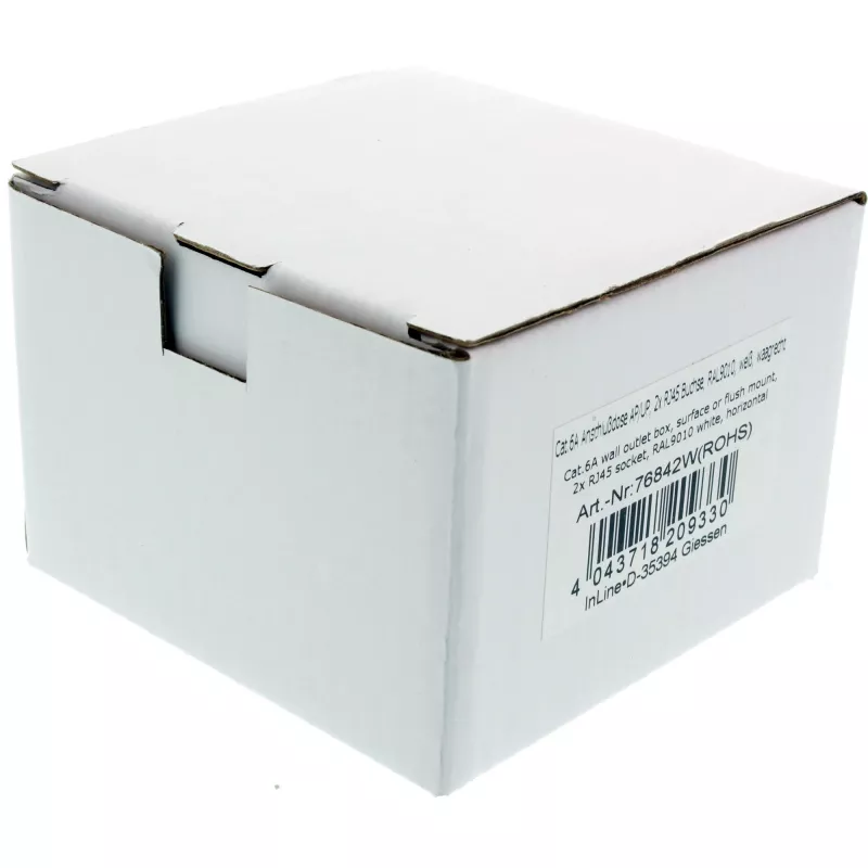 InLine inbouwdoos Cat.6A opbouw 2x RJ45-bus RAL9010 wit