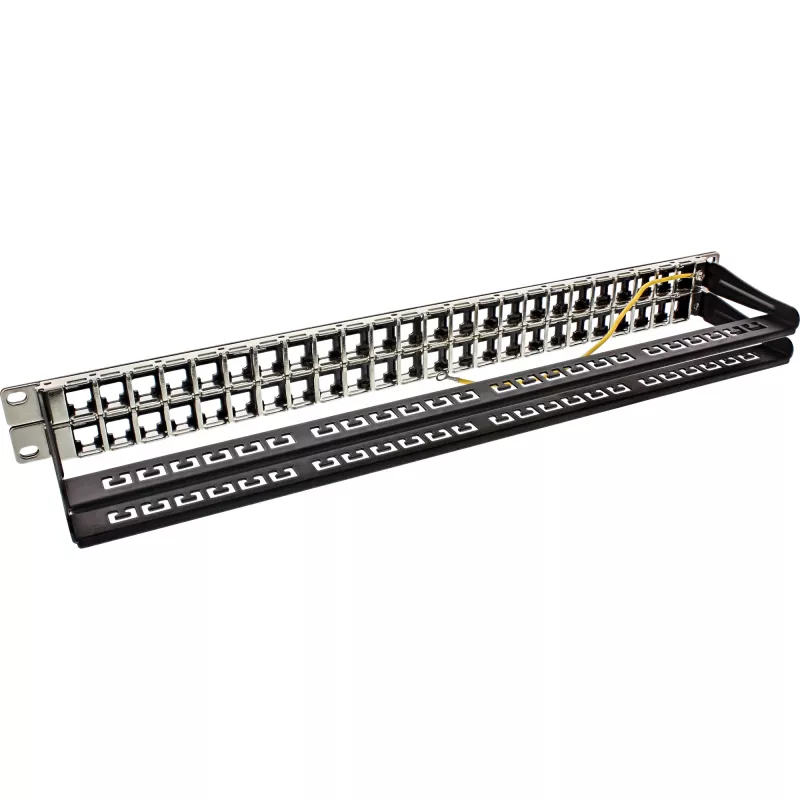 InLine blind RJ45 keystone patchpanel 19 inch, 48 poorten, 1U, zwart