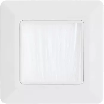 Wandframe met borsteldoorvoer InLine 78501 voor tv, kunststof, wit RAL9010, 80×80 mm