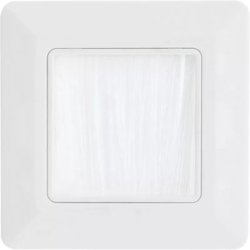 Wandframe met borsteldoorvoer InLine 78501 voor tv, kunststof, wit RAL9010, 80×80 mm