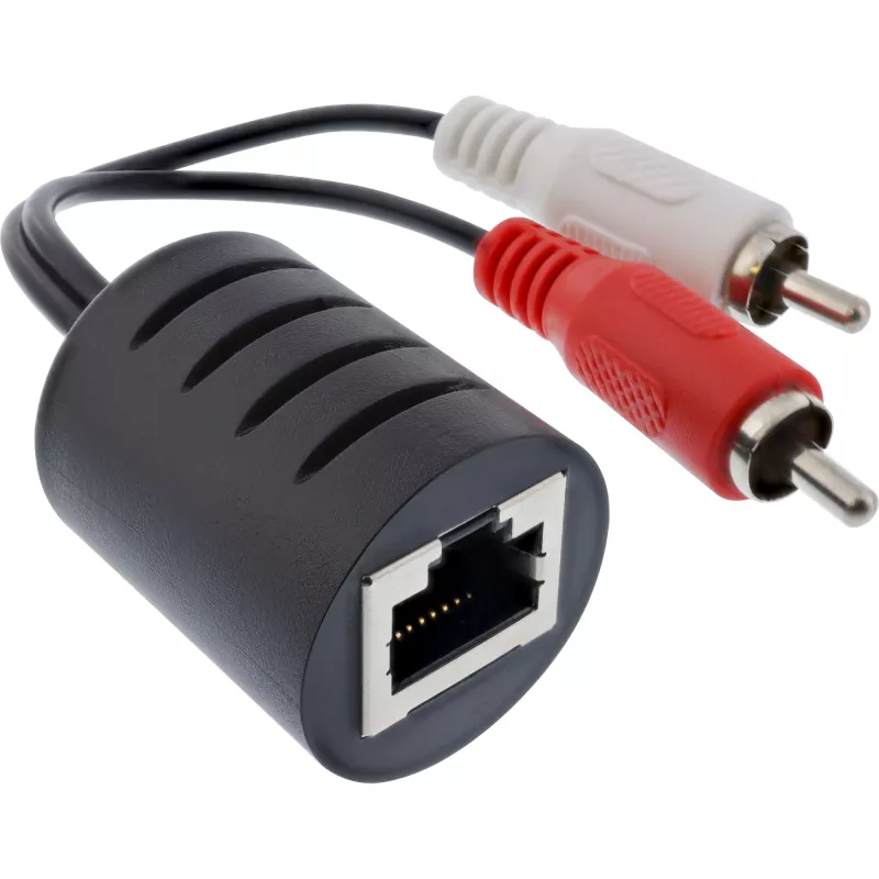 InLine RCA audio via LAN / Ethernet / RJ45-kabel 2 stuks, een set