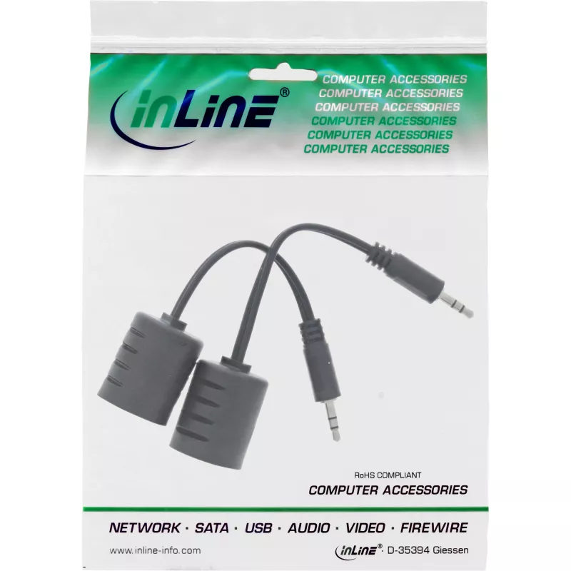 InLine 3,5mm audio over LAN / Ethernet / RJ45-kabel max. 50m compleetset