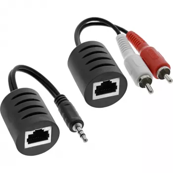 InLine RCA audio via LAN / Ethernet / RJ45-kabel max. 50m compleetset