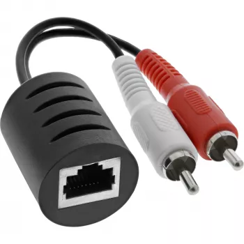 InLine RCA audio via LAN / Ethernet / RJ45-kabel max. 50m compleetset