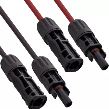 InLine 95601 Zonnekabel-verlengset met zonnestekker, 6mm², zwart/rood, 1 m