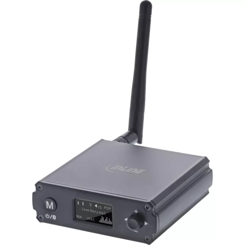 InLine Bluetooth 5.1 HiFi-receiver & USB-DAC met LCD 30m bereik