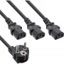 InLine B-16657G Y-stroomkabel, 1x stekker naar 3x IEC C13, 1 m, bulkverpakking van 20 stuks