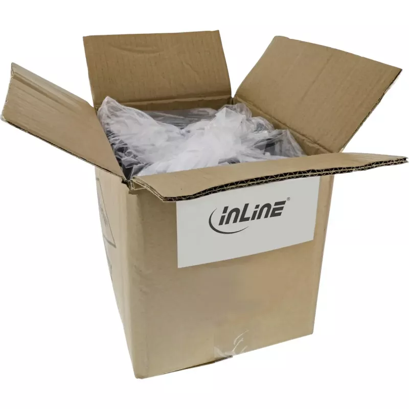 InLine B-71955S Bulkverpakking 250 st. Slim patchkabel U/FTP PiMf Cat.6A, 0,5 m, zwart