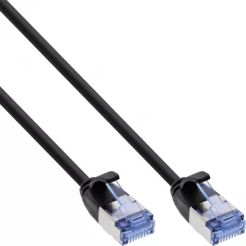 InLine B-71955S Bulkverpakking 250 st. Slim patchkabel U/FTP PiMf Cat.6A, 0,5 m, zwart