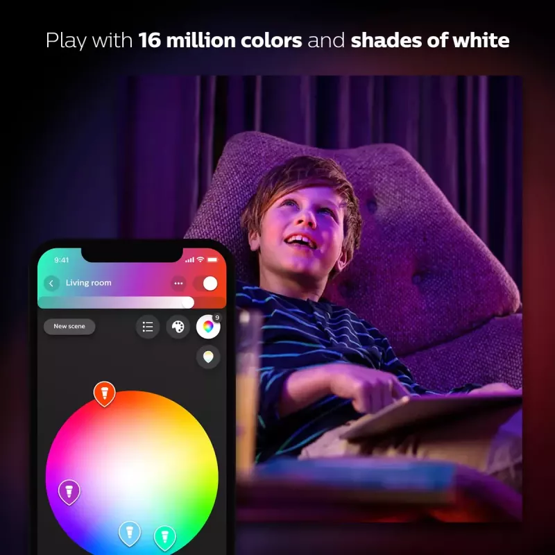 Smart LED-starterkit Philips Hue White and Colour Ambience — 2× E27 11W lampen, Bluetooth/Zigbee