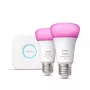 Smart LED-starterkit Philips Hue White and Colour Ambience — 2× E27 11W lampen, Bluetooth/Zigbee