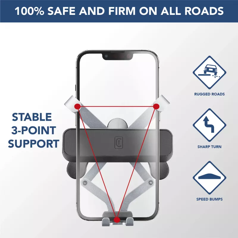Cellularline Slide Fit - universele auto-smartphonehouder met eenvoudig insteken