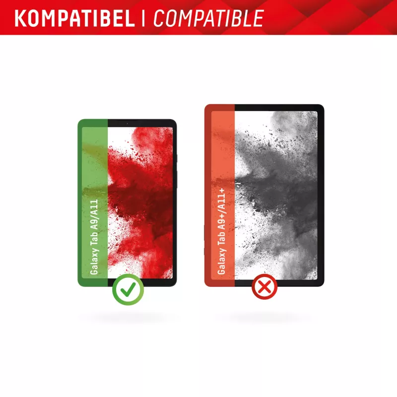 Displex Tablet Glass (9H) voor Samsung Galaxy Tab A11/A9, Eco montageframe, onbreekbaar