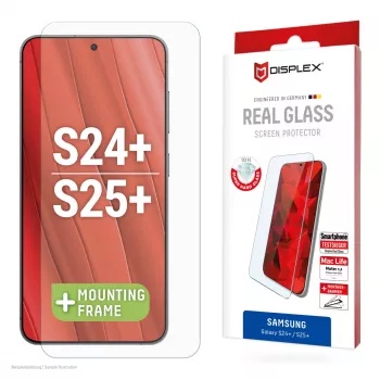 Displex displayschermfolie (10H) voor Samsung Galaxy S24+/S25+, Eco montageframe, krasvast