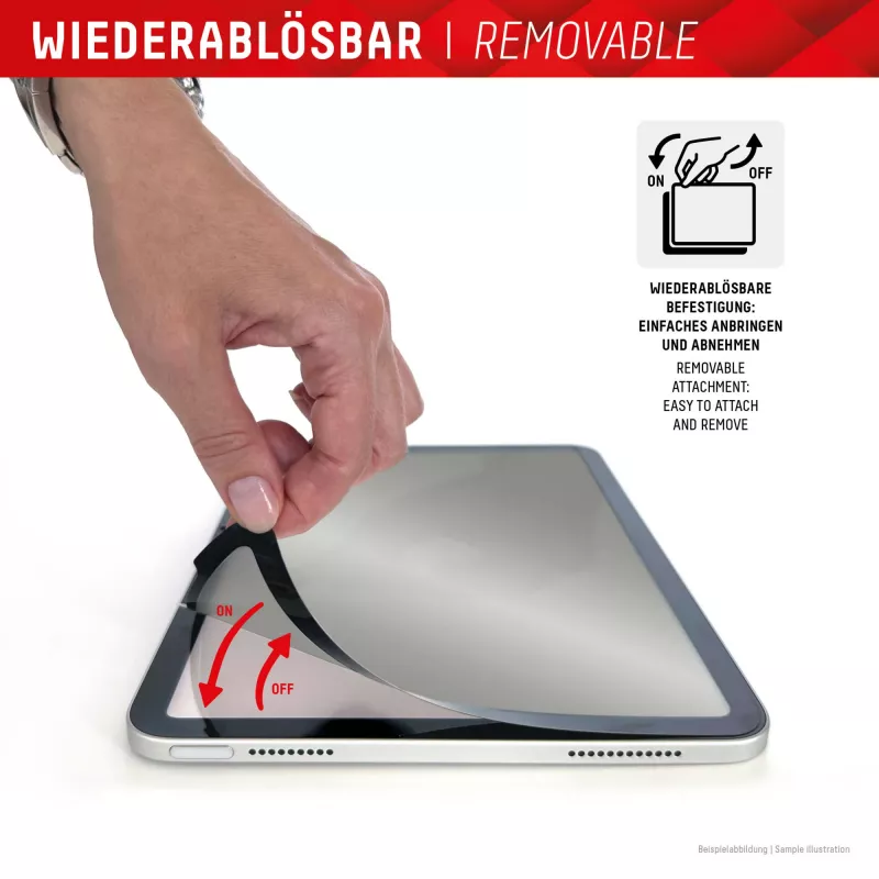 Displex TABLET PRIVACY SAFE afneembare 2-weg privacysfilter voor iPad 10,2'' (7./8./9. gen.)