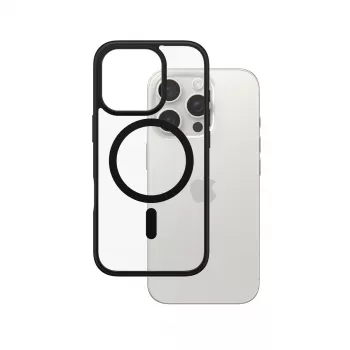 PanzerGlass® HardCase transparant met zwarte MagSafe & frame iPhone 16 Pro