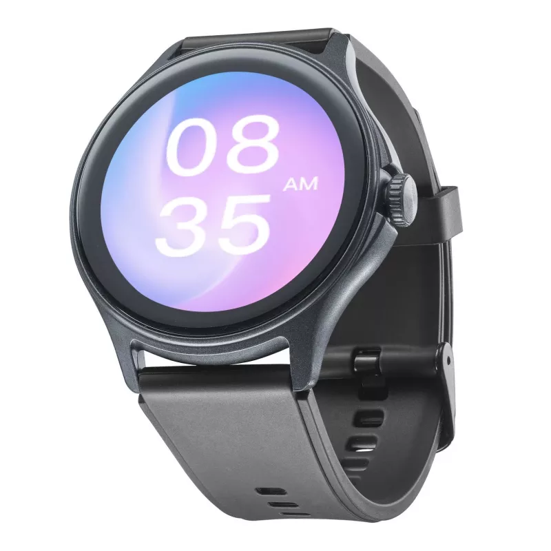 Cellularline ION PRO Round Bluetooth® smartwatch met app, 3,51 cm (1,38 inch), TFT, touchscreen, 0,00064 GB, 98 g