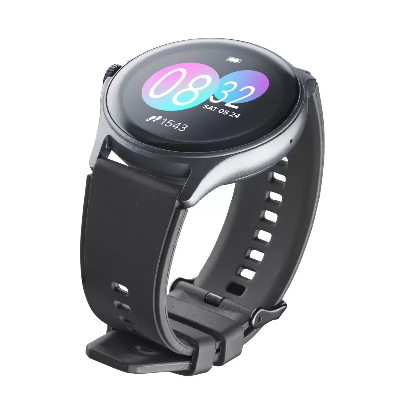 Cellularline ION PRO Round Bluetooth® smartwatch met app, 3,51 cm (1,38 inch), TFT, touchscreen, 0,00064 GB, 98 g