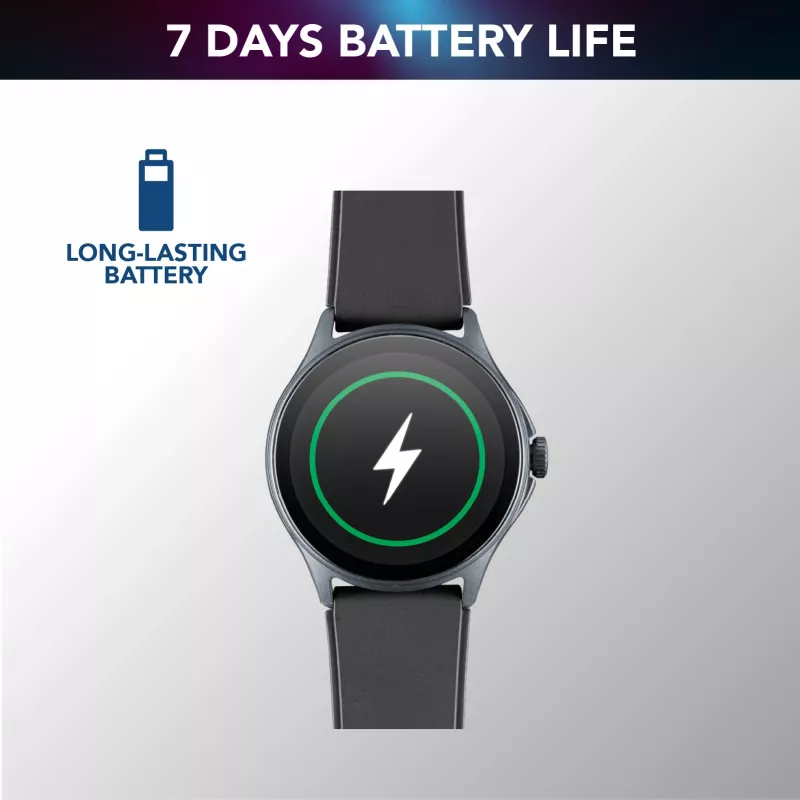 Cellularline ION PRO Round Bluetooth® smartwatch met app, 3,51 cm (1,38 inch), TFT, touchscreen, 0,00064 GB, 98 g