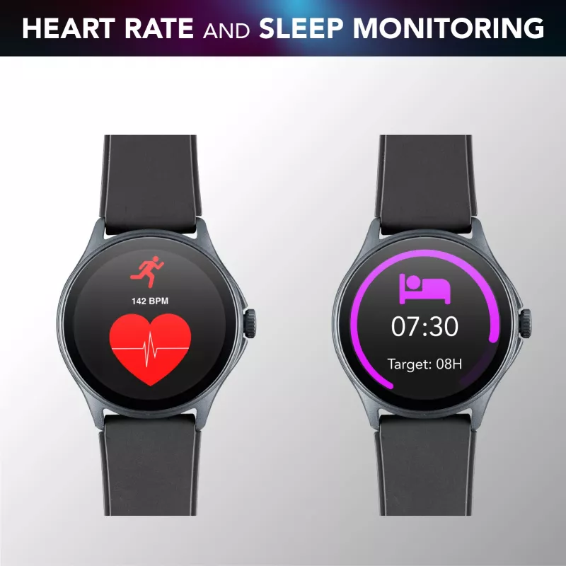 Cellularline ION PRO Round Bluetooth® smartwatch met app, 3,51 cm (1,38 inch), TFT, touchscreen, 0,00064 GB, 98 g