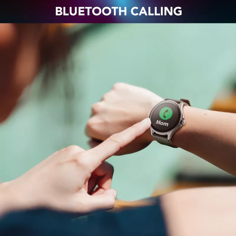 Cellularline ION PRO Round Bluetooth® smartwatch met app, 3,51 cm (1,38 inch), TFT, touchscreen, 0,00064 GB, 98 g