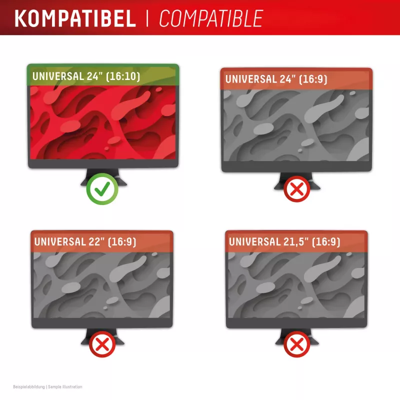 Displex PRIVACY SAFE afneembare 2-weg privacyfilter voor desktopmonitor 24'' (16:10)
