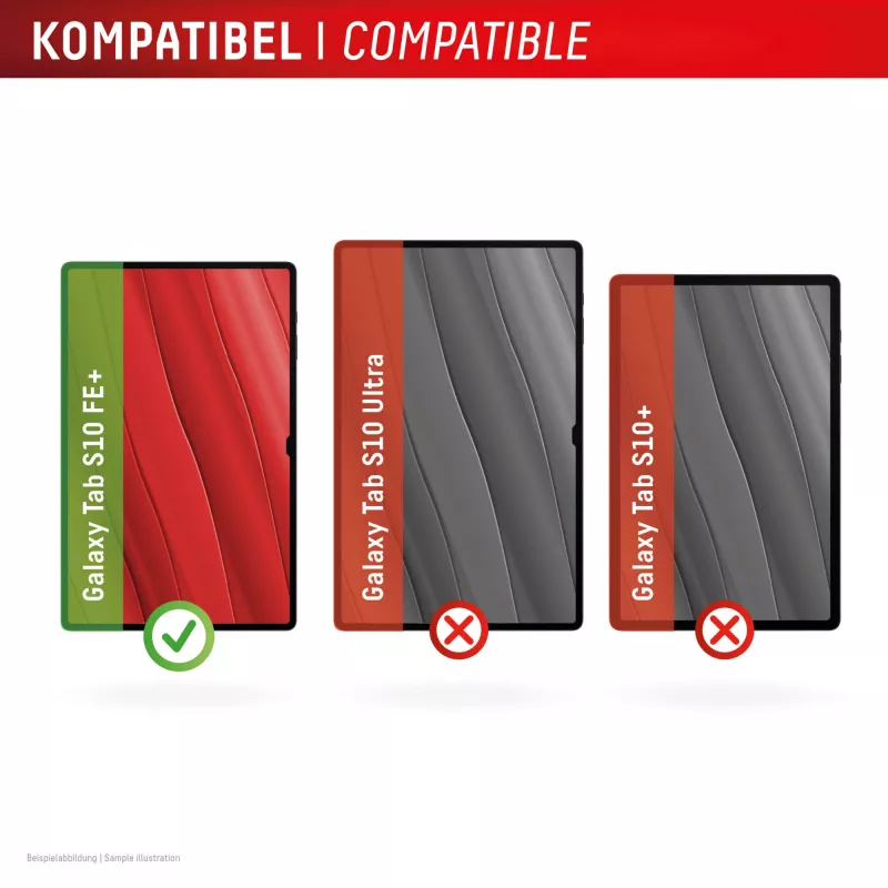 Displex Tablet Glass (9H) voor Samsung Galaxy Tab S10 FE+, Eco montageframe, onbreekbaar