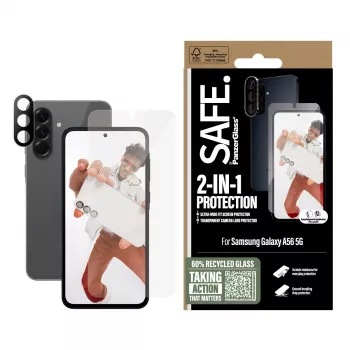 PanzerGlass SAFE. by ® 2-in-1 bundel Samsung Galaxy A56 5G kras- en stootvast