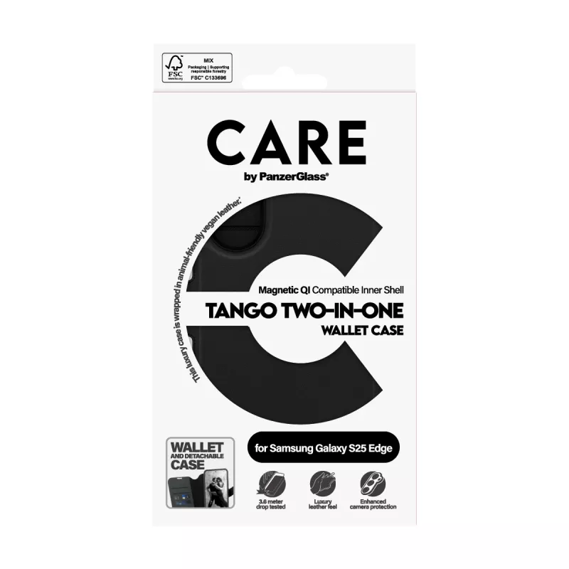 PanzerGlass CARE™ by ® Tango 2-in-1 portemonneehoesje met Qi-compatibiliteit Samsung S25 Edge