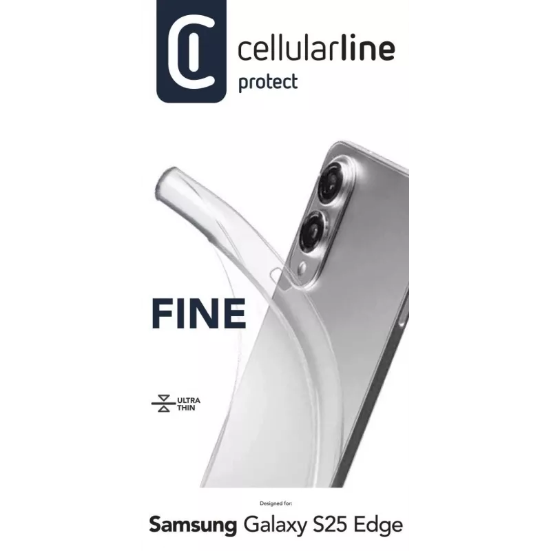 Cellularline Fine - Galaxy S25 Edge, hoesje, Samsung, Galaxy S25 Edge, 16,9 cm (6,66 inch), transparant