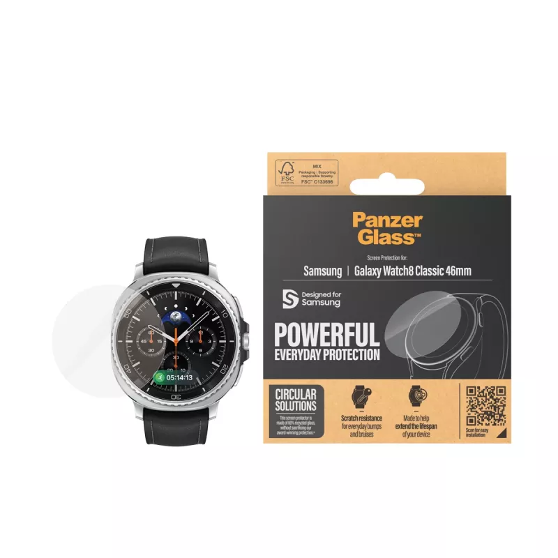 Schermbescherming PanzerGlass Samsung Galaxy Watch8 Classic 46mm kras- en stootvast