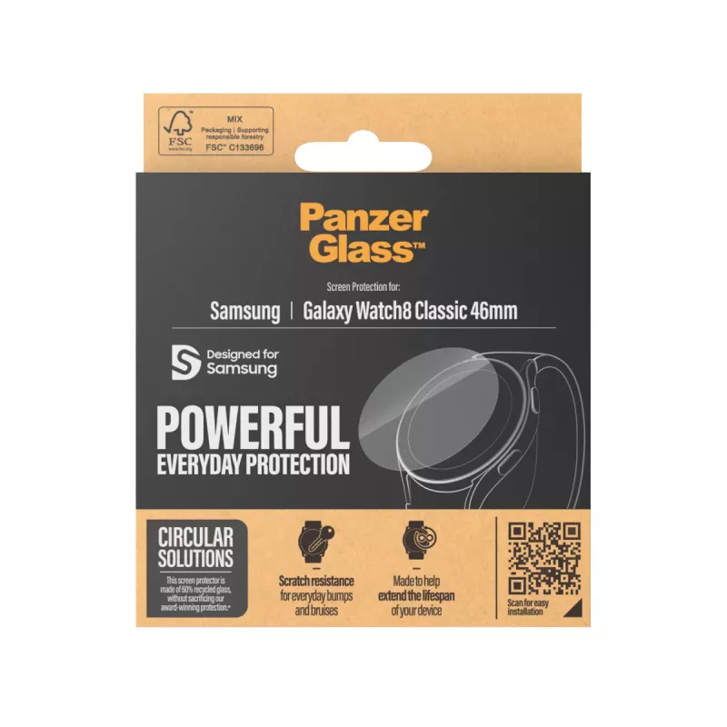 Schermbescherming PanzerGlass Samsung Galaxy Watch8 Classic 46mm kras- en stootvast