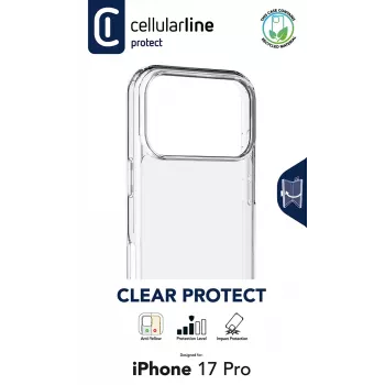 Cellularline Clear Protect - iPhone 17 Pro hardcase met rubberen randen