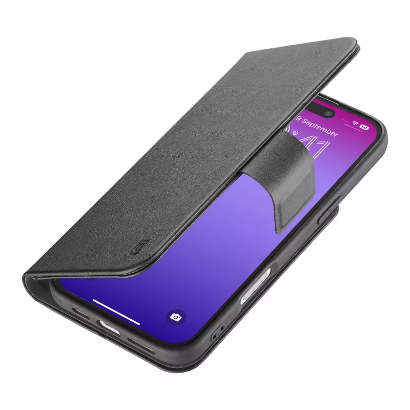 Cellularline Book Agenda – iPhone 17 Pro boekhoes in leerlook met magneetsluiting