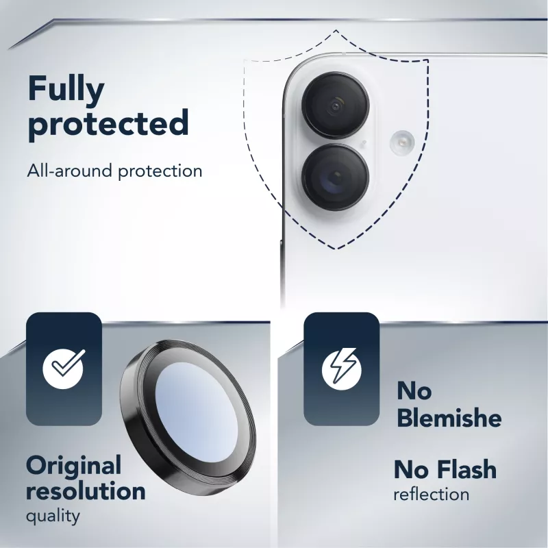 Cellularline cameralensring - iPhone 17 gehard glas voor camerabescherming