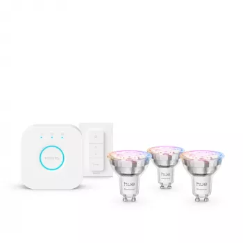 Philips Hue White and Colour Ambience Essential startset: 3 GU10 slimme lampen (345 lm) + dimschakelaar