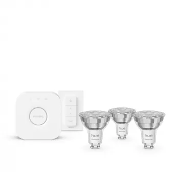 Philips Hue White and Colour Ambience Essential startset: 3 GU10 slimme lampen (345 lm) + dimschakelaar