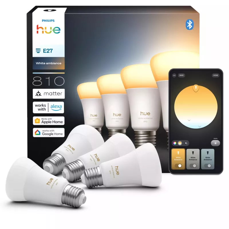 Slimme gloeilamp Philips Hue White ambience A60 E27 6W Bluetooth Zigbee