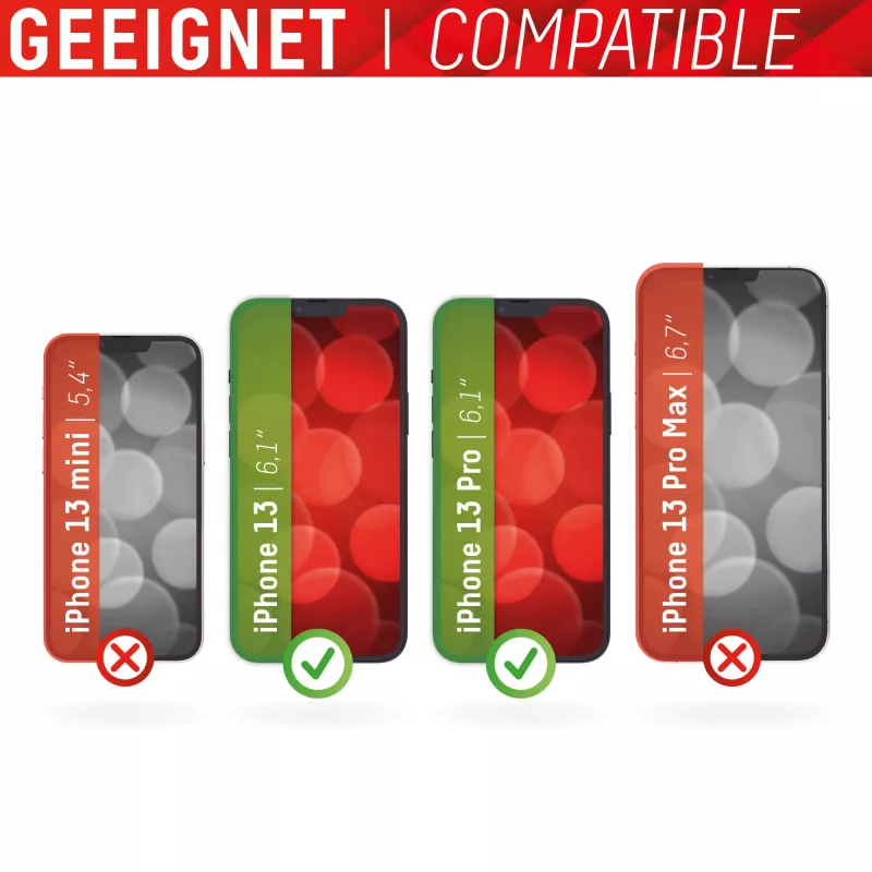 Displex Smart Glass (9H) voor Apple iPhone 13/13 Pro, montagesticker, onbreekbaar