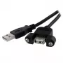 StarTech.com 1 ft Panel Mount USB-kabel A naar A - F/M