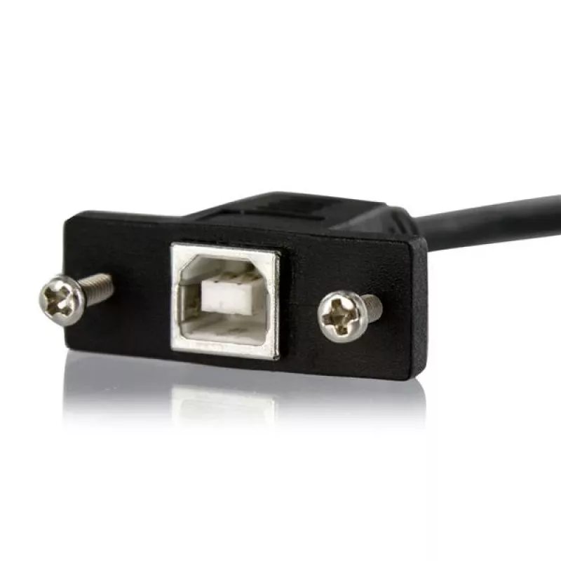 StarTech.com 3 ft paneelmontage USB-kabel B naar B - F/M, 0,91 m, USB B, USB B, USB 2.0, 0,48 Gbit/s, zwart