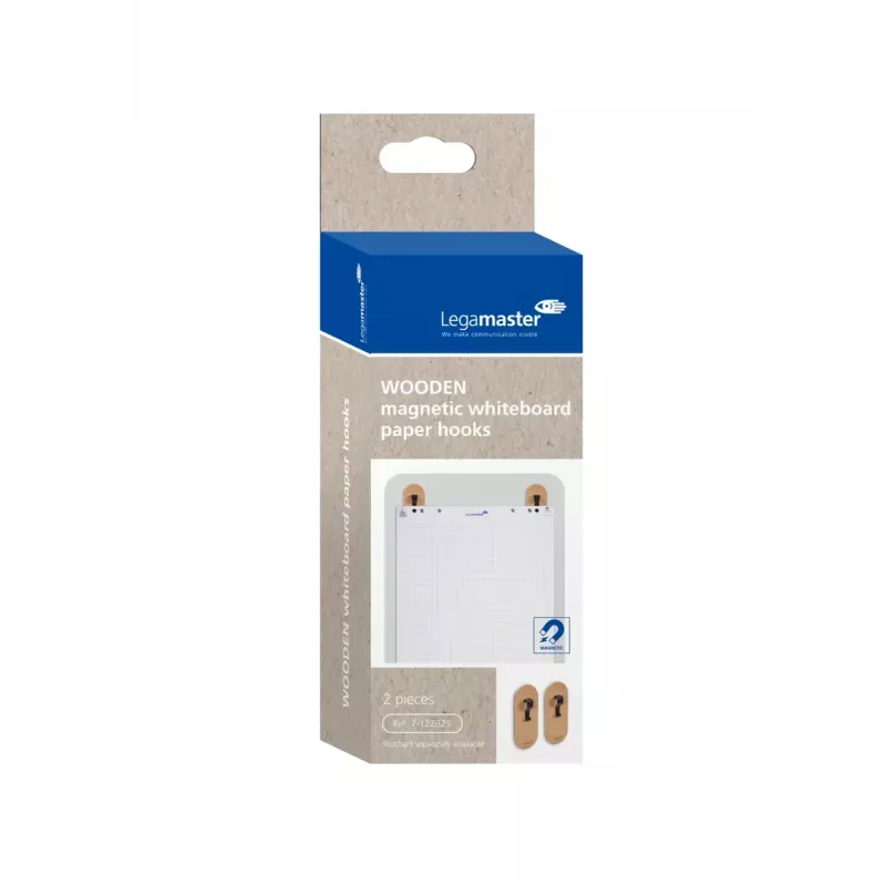 Bordhouder Legamaster WOODEN whiteboard-papierhaken magnetisch 2 stuks