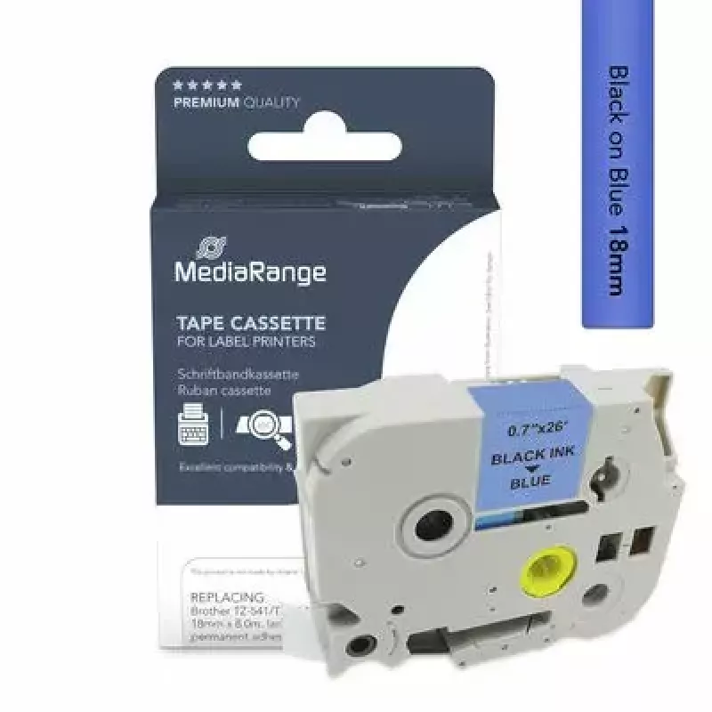 Lint MediaRange MRBTZ541 zwart 1,8 cm 8 m